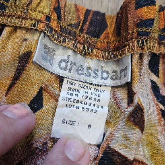Vtg Dressbarn Geometric Tapered Pants Womens 6 Elastic Pull On Orange Artsy Boho - Picture 6 of 10